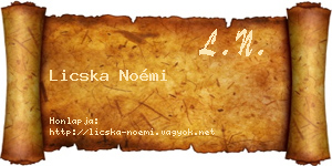 Licska Noémi névjegykártya